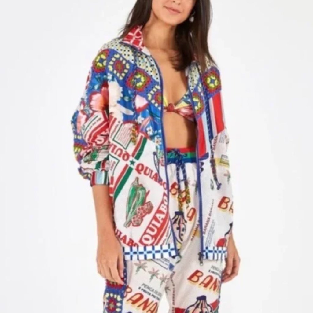 Farm Rio Carnival Jacket & Pants Set Dopamine Festival Resortwear Maximalist